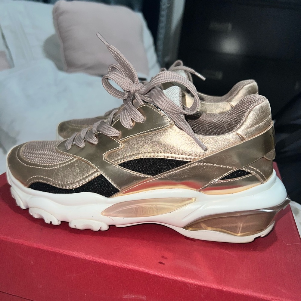 Valentino Garavani Gold and Black Sneakers